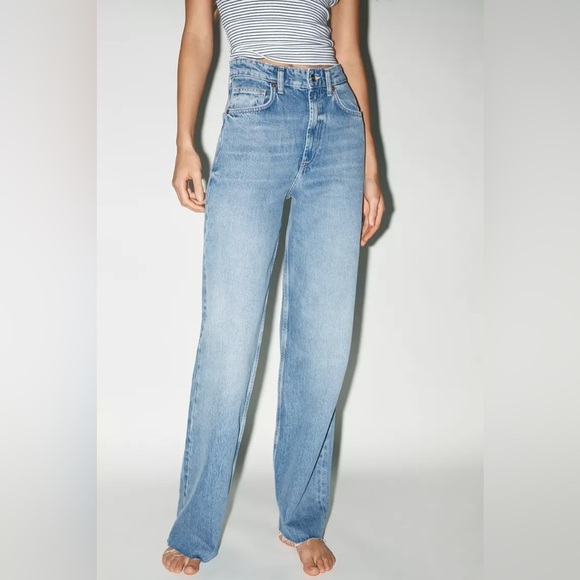 NWT Zara Wide Leg High Waist Jeans Size 40 - Picture 3 of 10